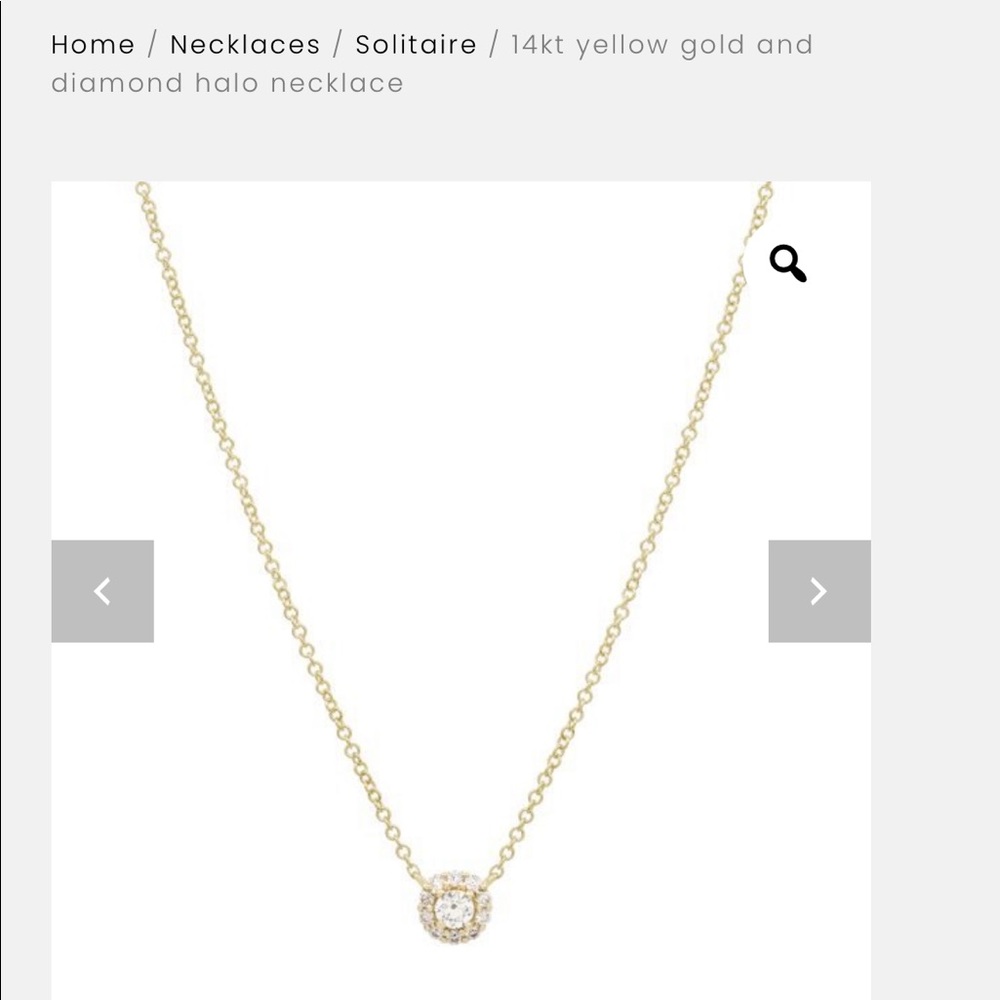 XIV Karats white gold and diamond halo necklace